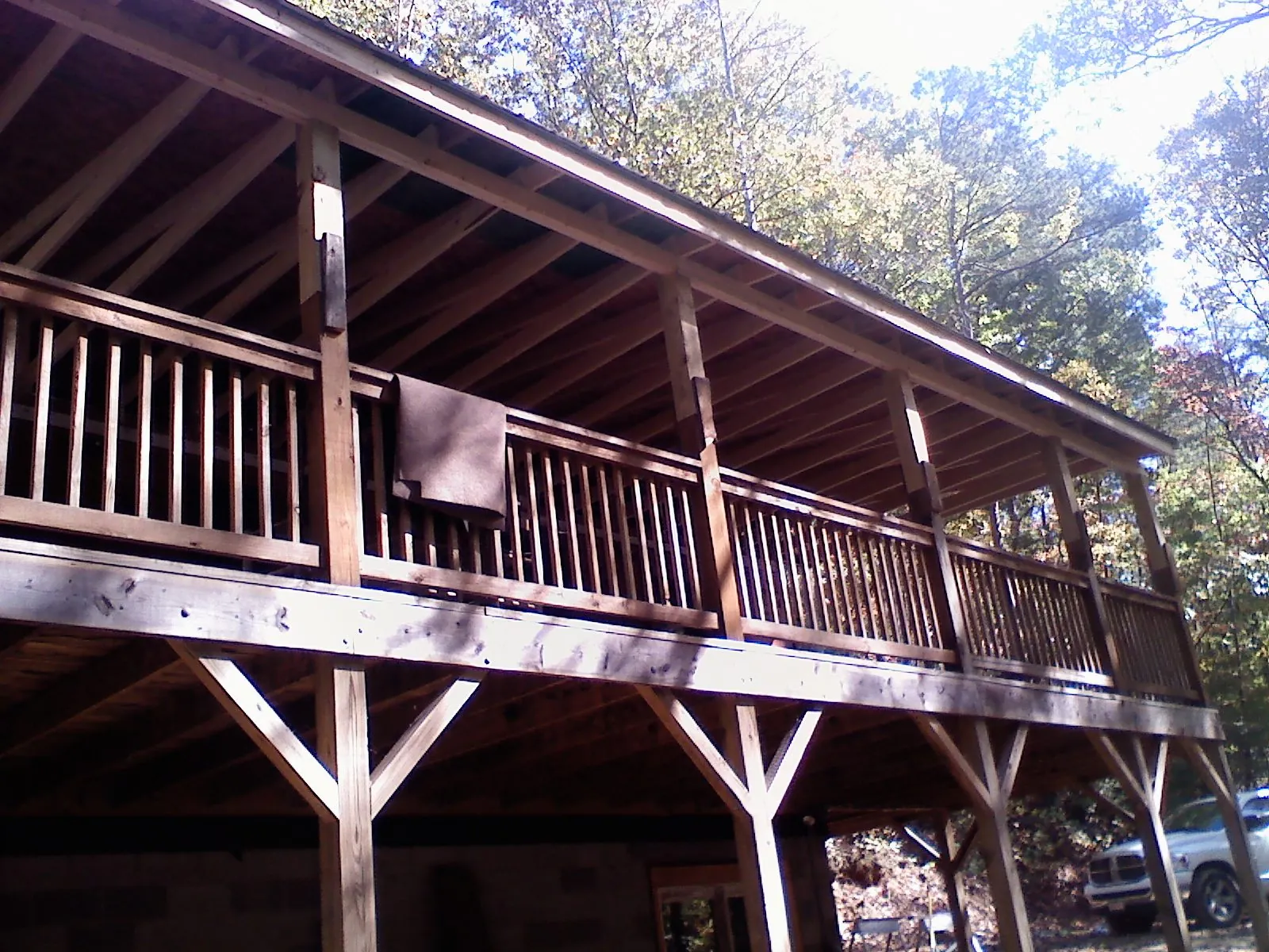 Timber framing under a new elevated porch and deck — Roof Leak Repair in Hardin by Roofing Brothers
